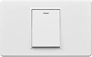 Photo 1 of Light Switch Wall Switch, Tempered Glass Panel, Single-Pole, in Wall On/Off Power Switch Replacement for Ceiling Fans & Lights, for Home, Office & Kitchen
