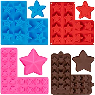 Photo 1 of AnyDesign 4 Pieces 4th of July Silicone Molds Patriotic Star Chocolate Candy Mould Colorful 3D Star Fondant Baking Mold Handmade Soap for Independence Day Memorial Day Cake Cupcake Topper Decor