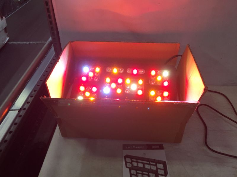 Photo 2 of MAXSISUN Dimmable 300W LED Grow Light 12-Band Full Spectrum Veg and Bloom Dimmers for Indoor Greenhouse Plants