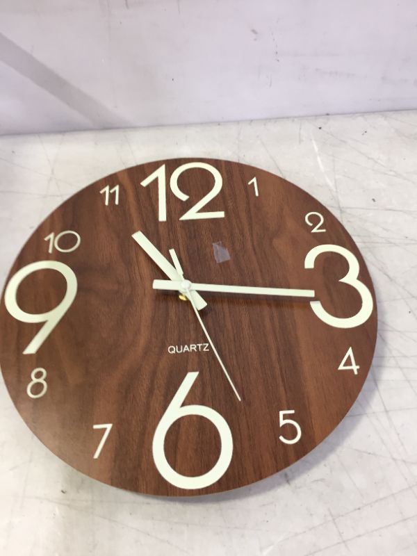 Photo 1 of WOODEN QUARTZ CLOCK (MSSING BATTERY COVER)