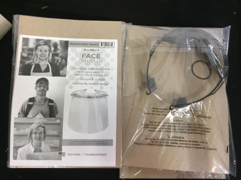 Photo 1 of 4 packs of single face shield and head strap  new