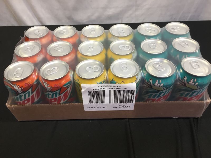 Photo 2 of (18 Cans) Mtn Dew Baja 3 Flavor Variety Pack, 12 fl oz