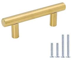 Photo 1 of 12 Pack Brushed Brass Cabinet Pulls 2.5 Inch Drawer Pulls - LONTAN LH201GD Stainless Steel Dresser Handles Gold Door Handles Furniture Hardware Pulls 4in Overall Length
