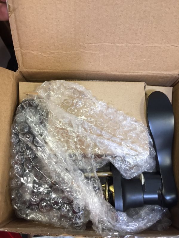 Photo 1 of Black Door Handles Wave Style Levers, Entry Keyed/Privacy Lock/Passage/Dummy Function DL12061BK (4ct)
