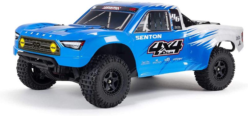 Photo 1 of ARRMA 1/10 SENTON 4X4 V3 MEGA 550 Brushed Short Course RC Truck RTR (Transmitter, Receiver, NiMH Battery and Charger Included), Blue, ARA4203V3T2
