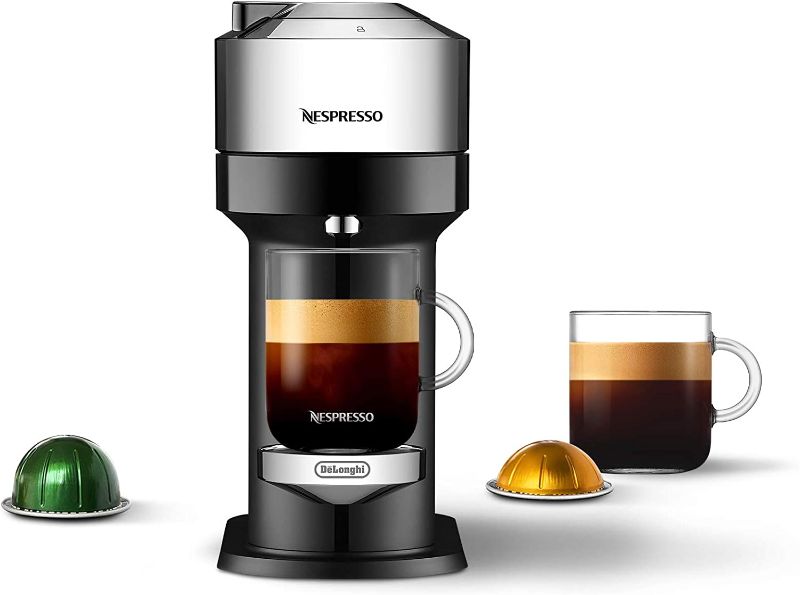 Photo 1 of Nespresso Vertuo Next Deluxe Coffee and Espresso Machine NEW by De'Longhi, Pure Chrome, Single Serve Coffee & Espresso Maker, One Touch to Brew
