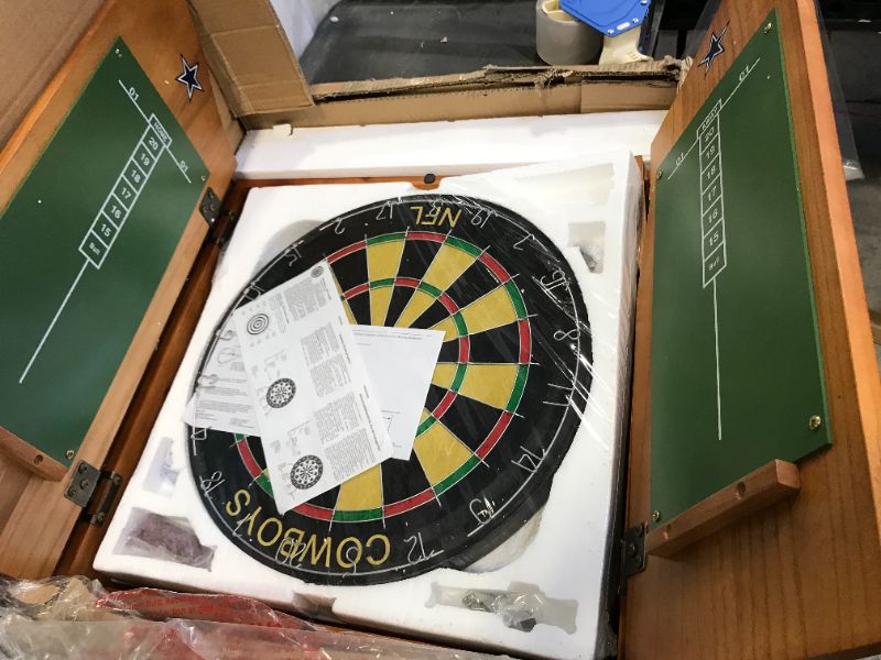 Photo 3 of NFL Dallas Cowboys Dartboard and Cabinet Set