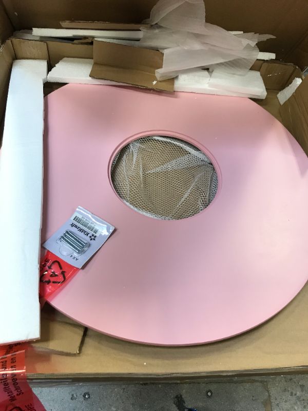 Photo 1 of KidKraft 26165 Wooden Round Table & 2 Chair Set with Center Mesh Storage - Pink