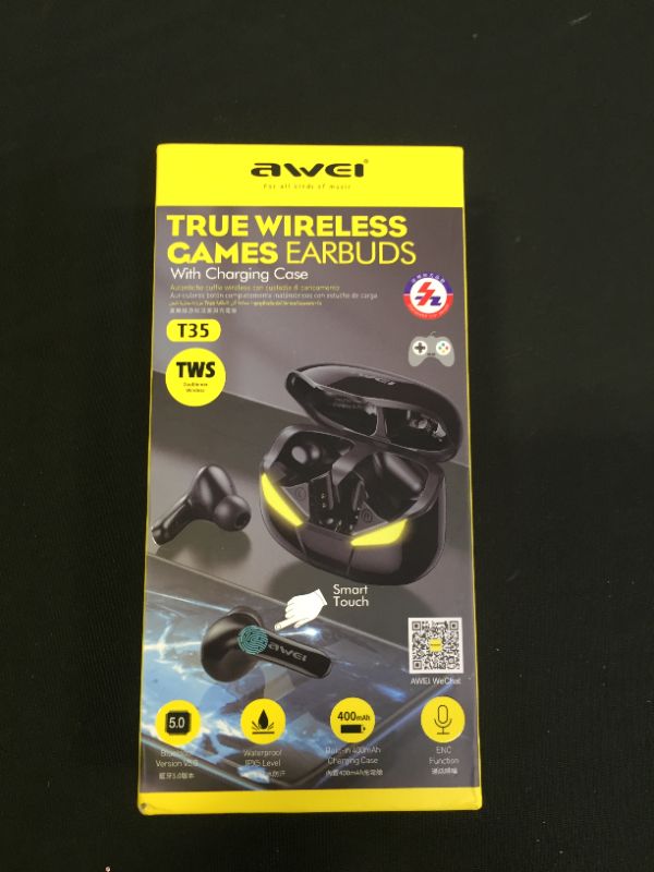 Photo 1 of AWEI TRUE WIRELESS GAMING EARBUDS