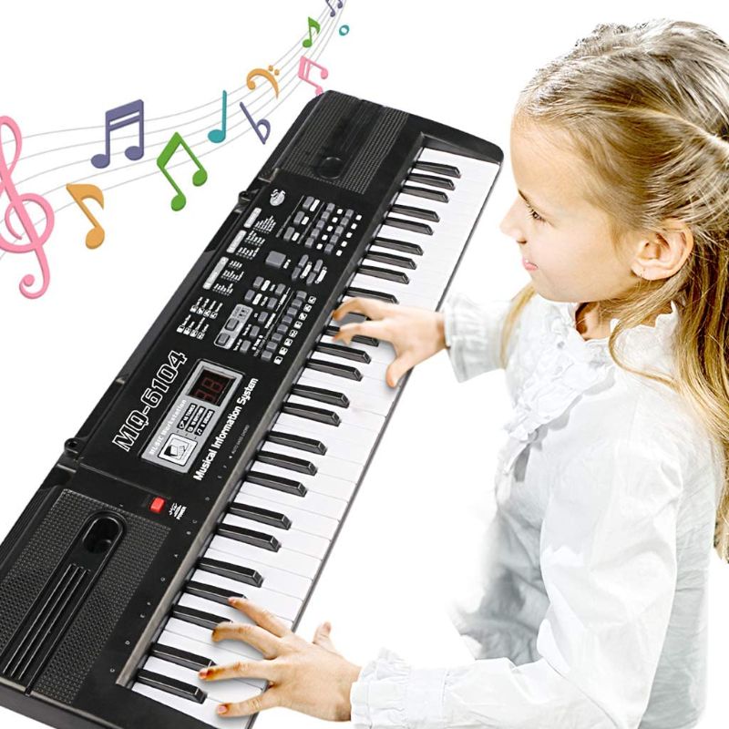 Photo 1 of Digital Music Piano Keyboard 61 Key - Portable Electronic Musical Instrument Multi-function Keyboard and Microphone for Kids Piano Music Teaching Toys Birthday Christmas Day Gifts for Kids
