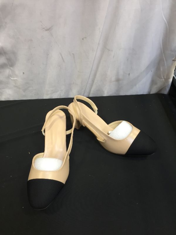Photo 1 of Generic Tan and Black Heel Sandals. Size 10