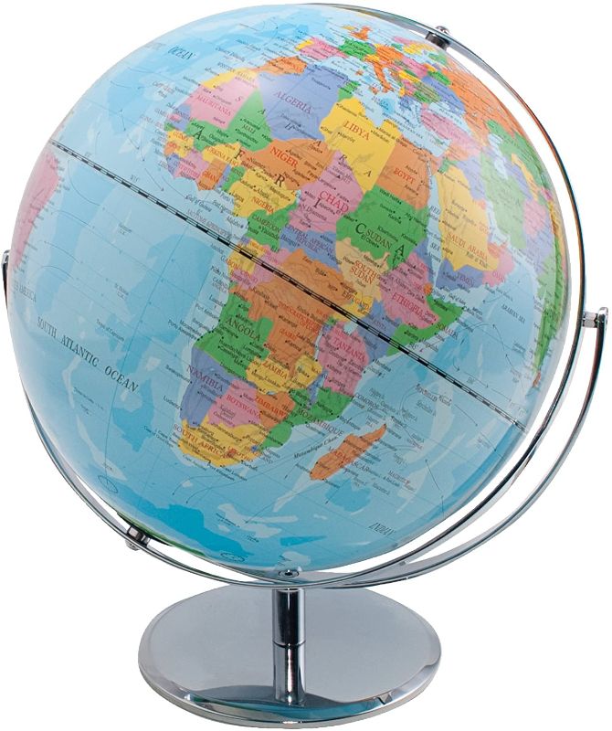 Photo 1 of Advantus 12" Political World Globe - 13" Width x 16" Height - 12" Diameter - Multi