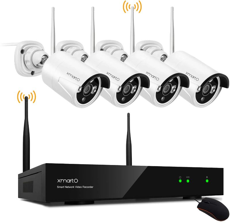 Photo 1 of [Dual WiFi 3MP Audio Camera] xmartO Home Security Camera System Wireless with 4x 3MP Wireless Cameras Outdoor for Home and Business Surveillance (Dual WiFi in NVR, No Hard Disk Version), WRS2084
