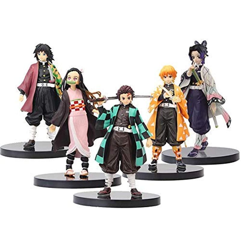 Photo 1 of 5Pcs Demon Slayer Figure Q Version Kimetsu No Yaiba Action Figure Handmade Kamado Tanjiro Figure Statue Anime Collection Figurine Doll Toys Gifts for Anime Fans, 6.3 Inch
