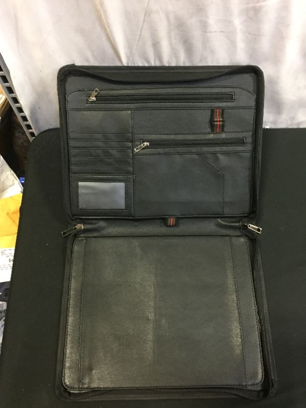 Photo 1 of Vintage Crazy-Horse Leather Portfolio for Galaxy Tab S4/ Tab S5e/ Tab S6, Padfolio Case Business Zipper Organizer Folder
