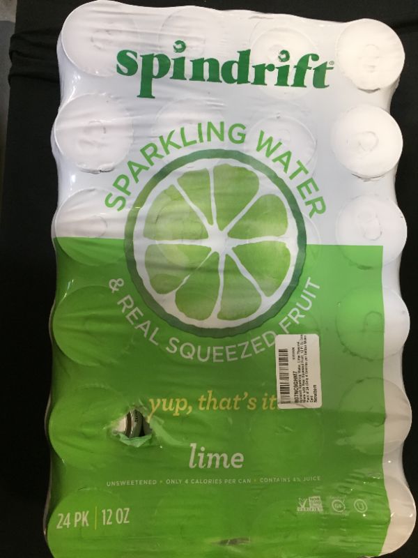 Photo 1 of 24 pack of 12 oz sparkling water lime flavor best by 10/18/20 