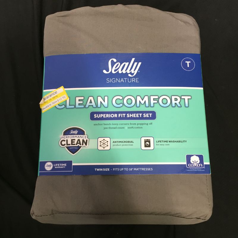 Photo 2 of 300 Thread Count Clean Performance Solid Sheet Set - Sealy size twin 