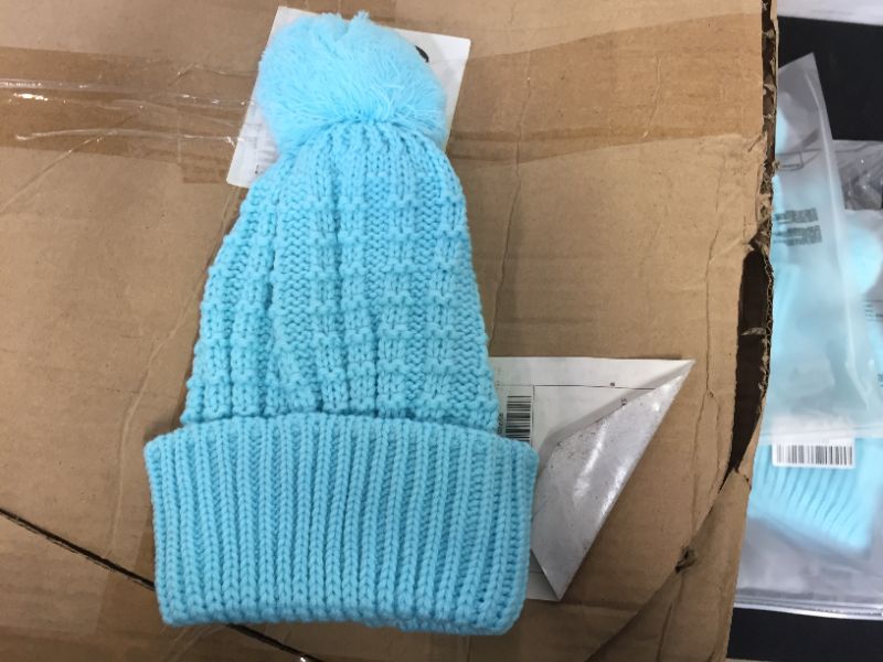 Photo 2 of Turquoise Kids Knit Beanie 5 Ct