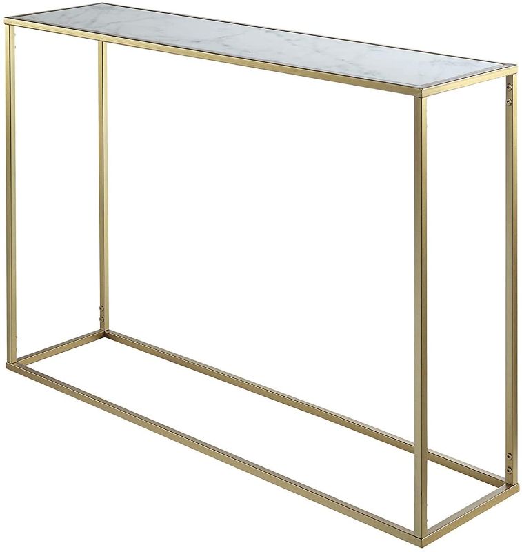 Photo 1 of Convenience Concepts Gold Coast Faux Marble Console Table