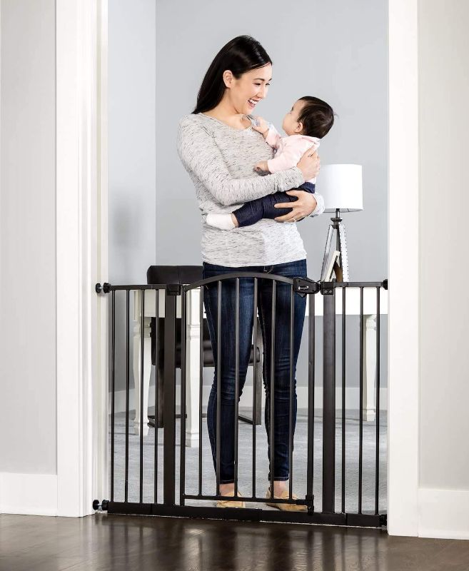 Photo 1 of Regalo Easy Step Extra Tall Walk-Through Gate, Black, 41-in