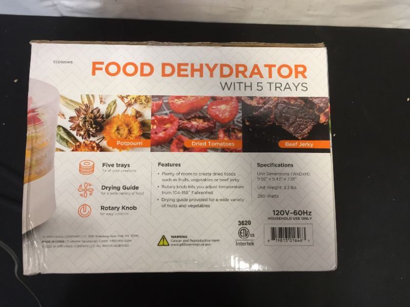 Photo 4 of Commercial Chef Ccd100w6 Food Dehydrator - White