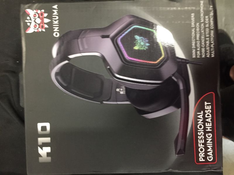 Photo 1 of ONIKUMA K10 RGB Gaming Headset with Surround Sound Noise Canceling Gaming Headp
