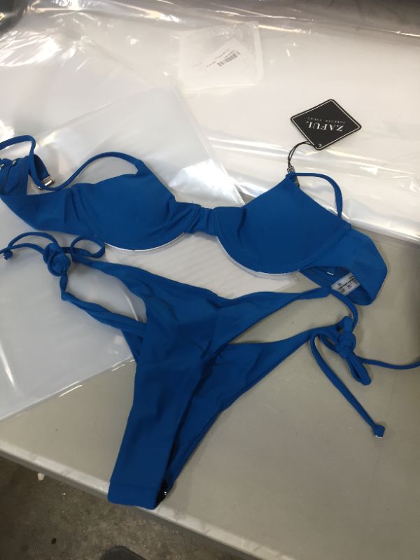 Photo 1 of 2 PIECE SMALL BLUE WOMENS SWIM SUIT 