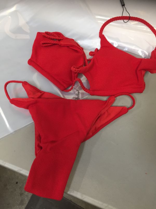 Photo 1 of 2 PIECE RED SMALL WOMENS SWIM SUIT 