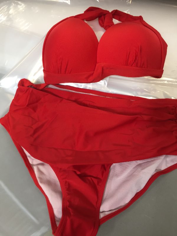 Photo 1 of 2 PIECE WOMENS MEDIUM SWIM SUIT RED 