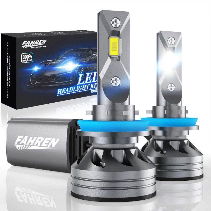 Photo 1 of 2 boxes of Fahren H11/H9/H8 LED Headlight Bulbs, 60W 10000 Lumens Super Bright LED Headlights Conversion Kit 6500K Cool White IP68 Waterproof, Pack of 2