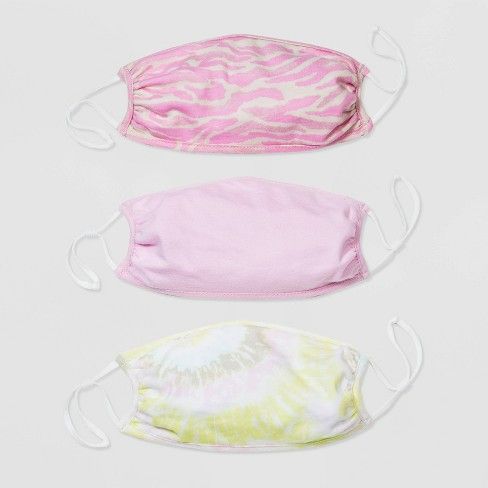 Photo 1 of Kids' 3pk Tie-Dye Mask - Harper & Elliot Pink