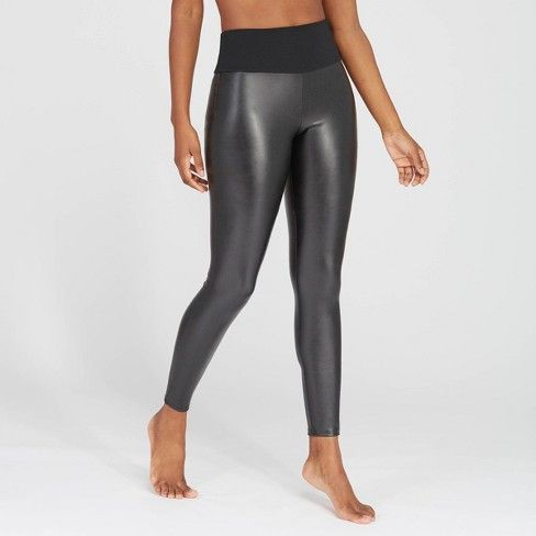 Photo 1 of Assets by Spanx Women's All Over Faux Leather Leggings - Black S, Size: Small