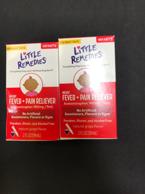 Photo 1 of Little Remedies For Fevers Infant Fever/Pain Reliever Natural Grape Flavor - 2 oz 2PK EXP 09/2021