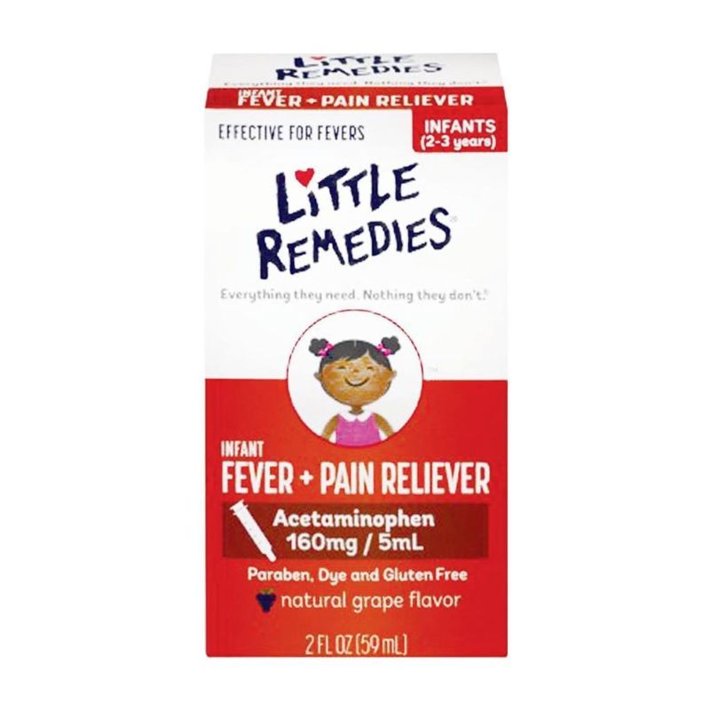 Photo 1 of Little Remedies For Fevers Infant Fever/Pain Reliever Natural Grape Flavor - 2 oz 2PK EXP 09/2021