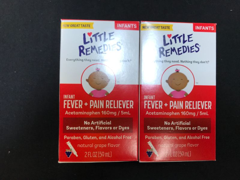 Photo 1 of Little Remedies For Fevers Infant Fever/Pain Reliever Natural Grape Flavor - 2 oz 2PK EXP 09/2021