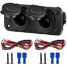 Photo 1 of IZTOR WaterProof DC 12V Dual hole cigarette lighter powerSocket Kit Plate Panel for Motorcycle Car Boat Marine