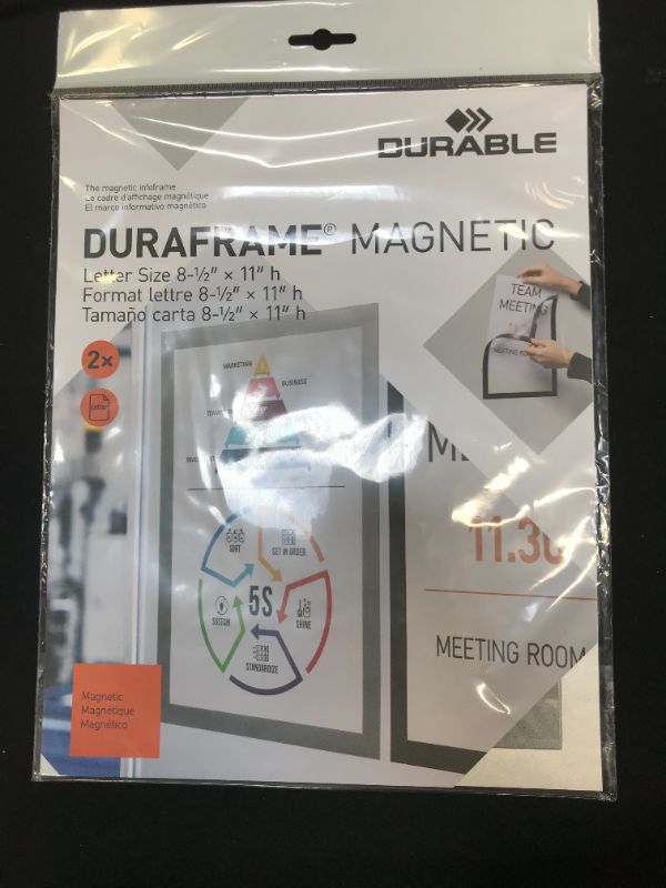 Photo 2 of Durable® DURAFRAME® Magnetic Sign Holder, 8.5 x 11, Silver Frame, 2/Pack