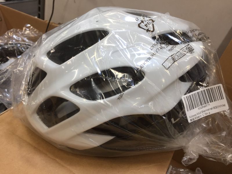 Photo 1 of Koloway Adult Bike Helmet B02, with USB Safety Light Detachable Visor, Lightweight  Adjustable Size (White)
