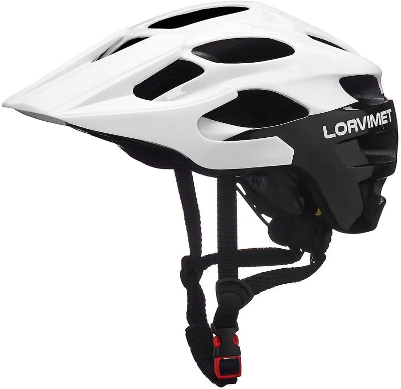 Photo 2 of Koloway Adult Bike Helmet B02, with USB Safety Light Detachable Visor, Lightweight  Adjustable Size (White)
