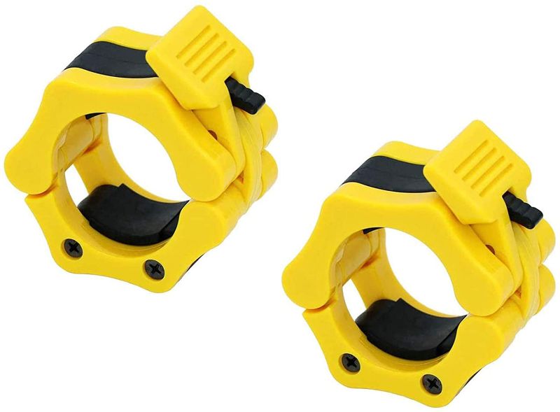 Photo 2 of HISOUTENU Dumbbell Clamps Quick Release 1" or 2" Diameter Olympic Standard Bar Weight Plates Collar Clips 