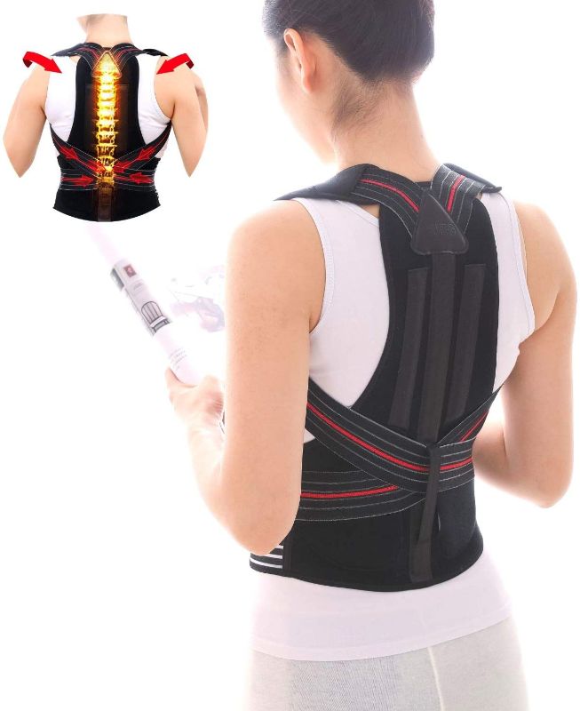 Photo 1 of Back Brace Posture Corrector Under Clothes Men & Women, Lumbar Support Shoulder   Adjustable Elastic Straps large
