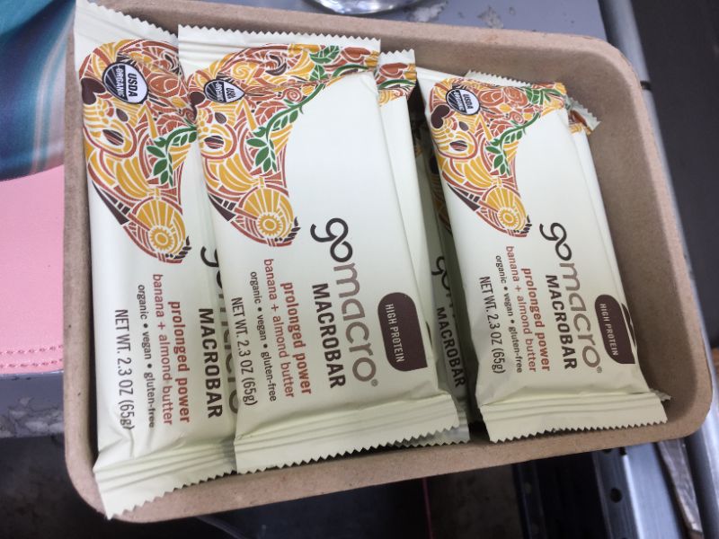 Photo 1 of GoMacro - Organic MacroBar Protein Decadence Bars Box Dark Chocolate + Almonds - 12 Bars  exp 09-2021