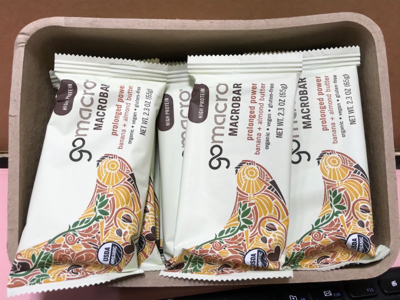 Photo 1 of Go Macro Macrobar Organic Banana and Almond Butter, Prolonged Power - 12 pack, 2.3 oz bars  exp 08-31-2021