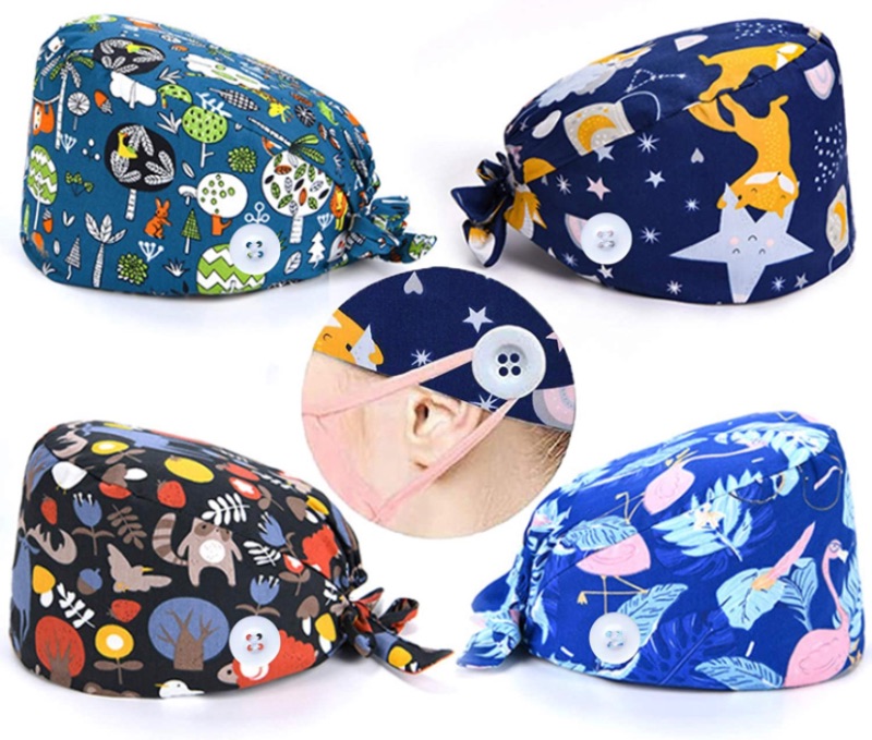 Photo 1 of 4 Pack Cute Printed Working Cap for Women Men