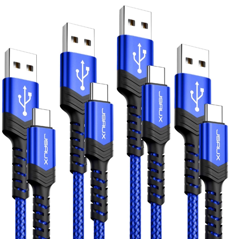 Photo 1 of USB Type C Cable 3A Fast Charging,JSAUX 4-Pack(10ft+6.6ft+3.3ft+1ft) USB A to C Charger Braided Charge Cord Compatible with Samsung Galaxy S10 S9 S8 Plus Note 10 9 8,Moto Z,LG V20 G8 G7 and More(Blue)