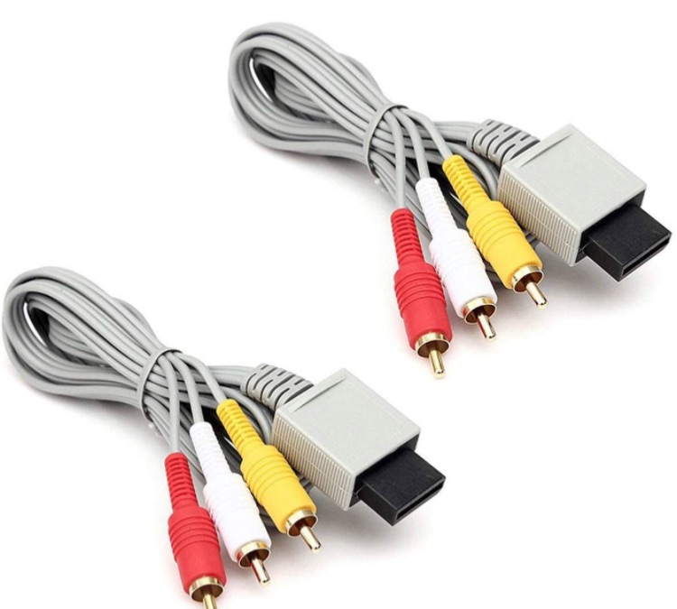 Photo 1 of Wii U AV Cable, AV Cable Composite Retro Audio Video Standard Cord for Nintendo Wii Wii U (6 Feet 2 Pack)