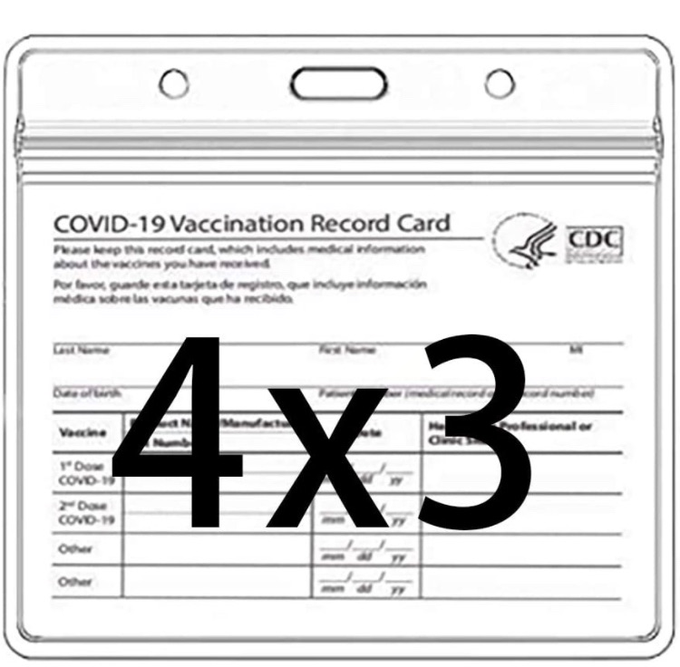 Photo 1 of Covid Vaccination Card Holder,CDC Vaccination Card Protector 4 X 3 Inches Immunization Record Vaccine Card Holder Waterproof Clear Vinyl Plastic Sleeve with Type Resealable Zip (20 Pack)