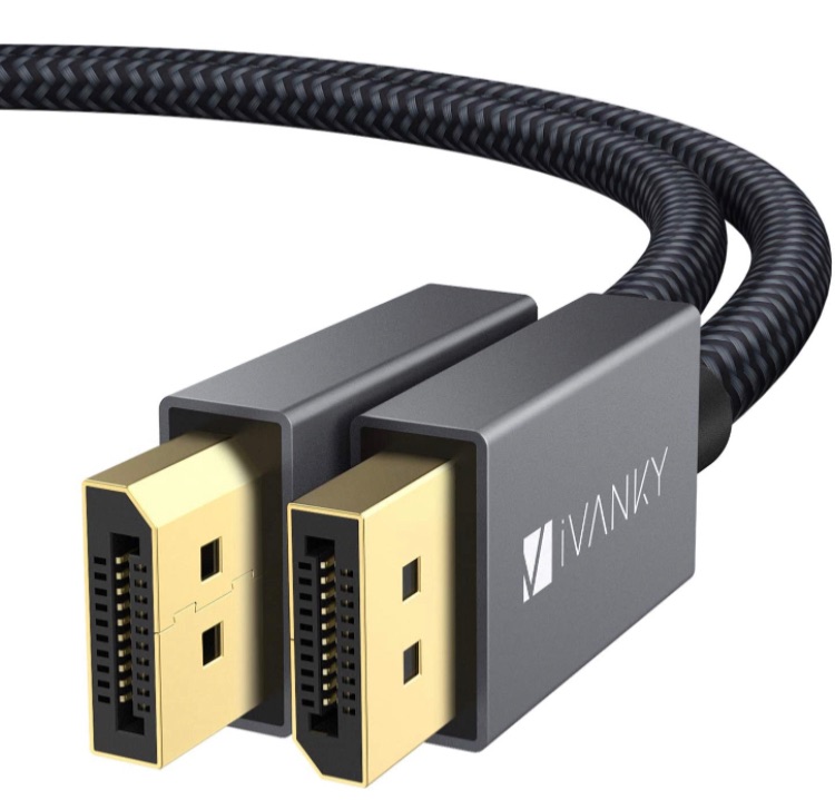 Photo 1 of DisplayPort Cable, VESA Certified, iVANKY DP Cable 6.6ft/2M, [4K@60Hz, 2K@165Hz, 2K@144Hz], Gold-Plated Braided High Speed Display Port Cable 144Z, for Gaming Monitor, Graphics Card, TV, PC, Laptop