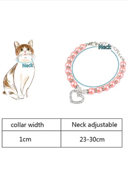 Photo 3 of Dog Cat Pearls Necklace Collar Bling Accessories Ribbon Bone Charm Pendant Pet Puppy Jewelry for Female Puppy Chihuahua Yorkie Adjustable Handmade (pack of 2)