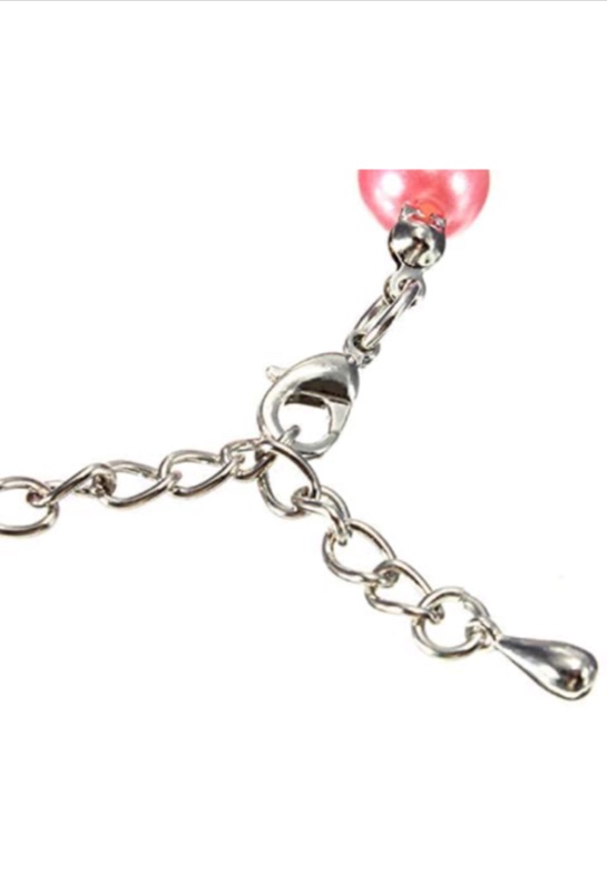Photo 1 of Dog Cat Pearls Necklace Collar Bling Accessories Ribbon Bone Charm Pendant Pet Puppy Jewelry for Female Puppy Chihuahua Yorkie Adjustable Handmade (pack of 2)